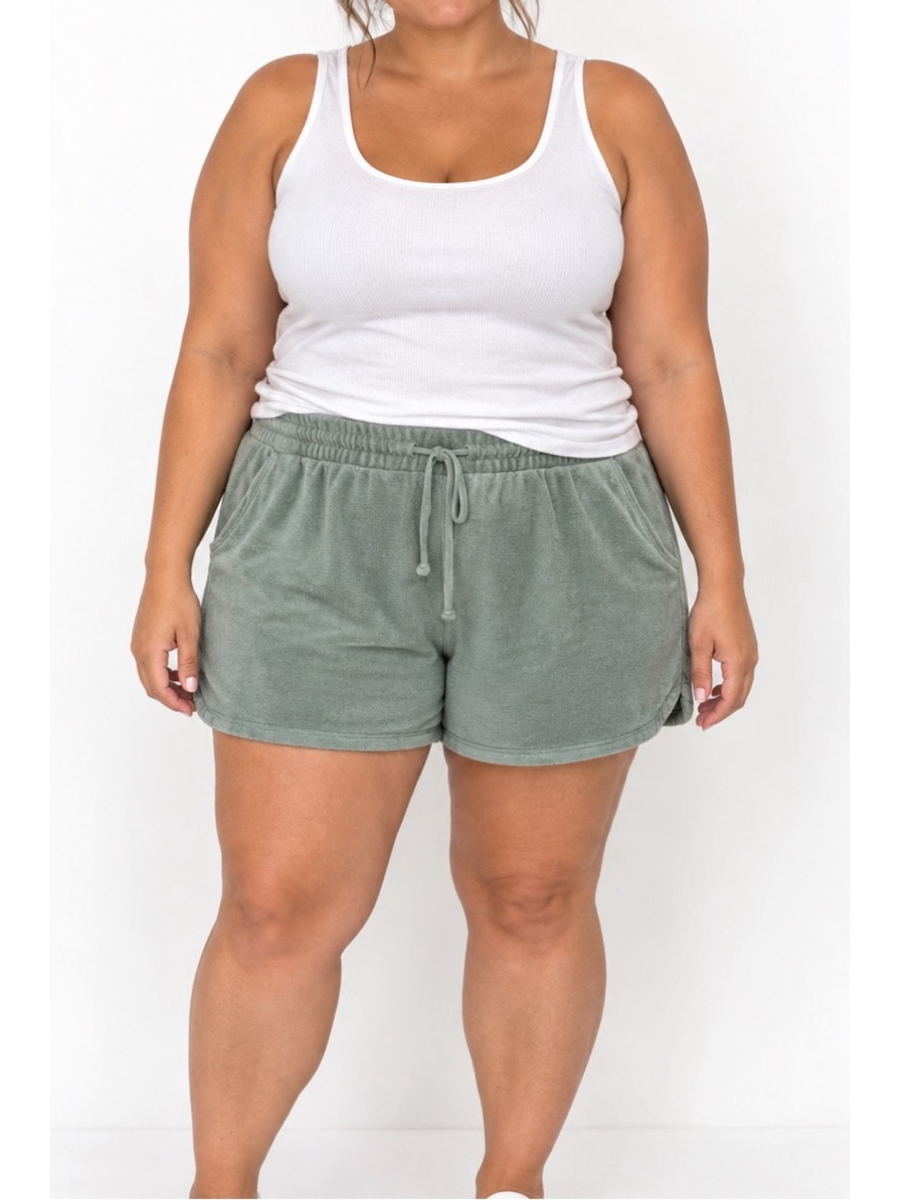 Maurice’s Sage Green Terry Lounge Shorts – Size 3X
